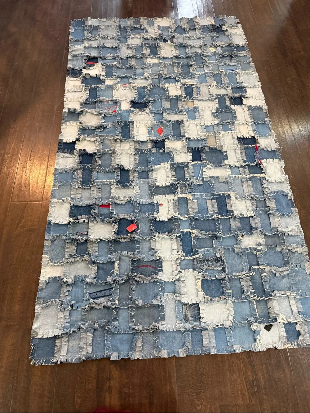 Denim Patchwork Quilt Handmade  Twin XL Levi’s, Lands End,Eddie Bauer,Topaz